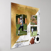 スポーツカスタム写真卒業の思い出 箔ポスター (レイダウン)