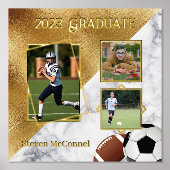 スポーツカスタム写真卒業の思い出 箔ポスター (正面)