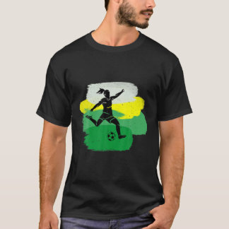 スポーツカッコいいチーム愛好家のための女子サッカー選手 Tシャツ