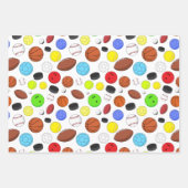 スポーツカラフルボールのランダムパターン ラッピングペーパーシート (正面2)