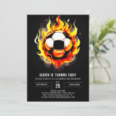 スポーツカラフル印刷用サッカー誕生日 招待状 (スタンド正面)