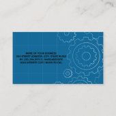 スポーツカーのオートロゴ | 機械ギアブループリント 名刺 (裏面)