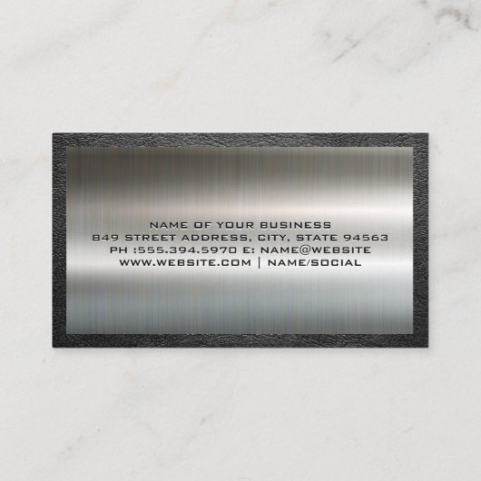 スポーツカーのオートロゴ |金属ブラシ 名刺 (裏面)