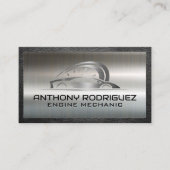 スポーツカーのオートロゴ |金属ブラシ 名刺 (正面)