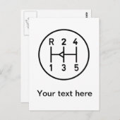 スポーツカーのギアノブ、トランスミッションシフトパターン ポストカード (正面/裏面)