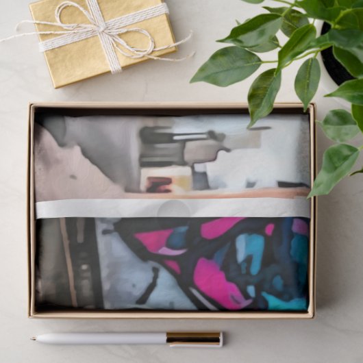 スポーツカーのドッジチャージャーデコペ紙 薄葉紙 (ギフト)