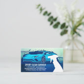 スポーツカーのパワーウォッシュ | ボトルスプレー | 洗車場 名刺 (スタンド正面)