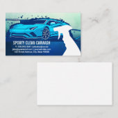 スポーツカーのパワーウォッシュ | ボトルスプレー | 洗車場 名刺 (正面/裏面)