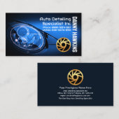 スポーツカーのヘッドライトの自動詳細 名刺 (正面/裏面)