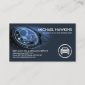 スポーツカーのヘッドライトVignette Auto Car Detailing 名刺 (正面)