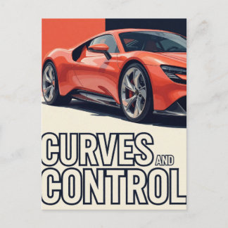 🧡 スポーツカーの曲線とコントロール ポストカード