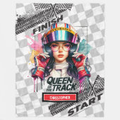 スポーツカーよくはしゃぐブランケット式1女の子のギフト フリースブランケット (正面)