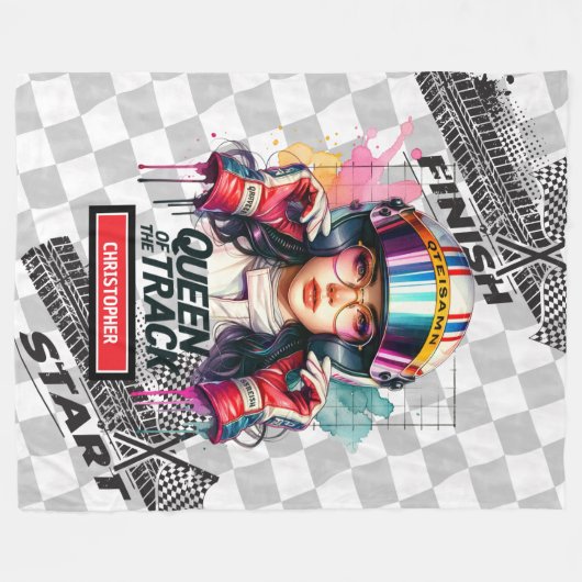 スポーツカーよくはしゃぐブランケット式1女の子のギフト フリースブランケット (正面(横))