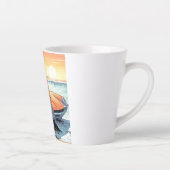 スポーツカーを持つ女の子 カフェラテマグ (右)