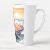 スポーツカーを持つ女の子 カフェラテマグ (右)