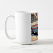 スポーツカーを持つ女の子 コーヒーマグカップ (左)