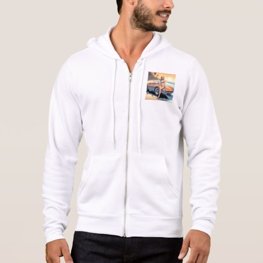 スポーツカーを持つ女の子 パーカ (正面)