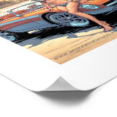 スポーツカーを持つ女の子 ポスター (角)