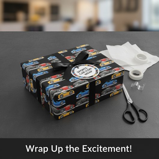 スポーツカーアイコンラッピング紙シート ラッピングペーパーシート