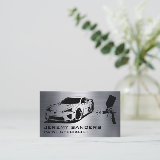 スポーツカーイラストレーション | 自動ス絵を描プレイ 名刺 (スタンド正面)