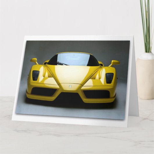スポーツカーウィッシュおもしろいジャンボ誕生日カード カード (正面)