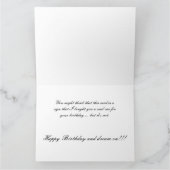 スポーツカーウィッシュおもしろいジャンボ誕生日カード カード (内部)