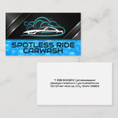 スポーツカーオートウォッシュロゴ | 青い泡 名刺 (正面/裏面)