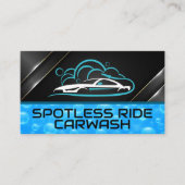 スポーツカーオートウォッシュロゴ | 青い泡 名刺 (正面)