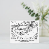 スポーツカーカントリーサイドで運転。おもしろい ポストカード (スタンド正面)