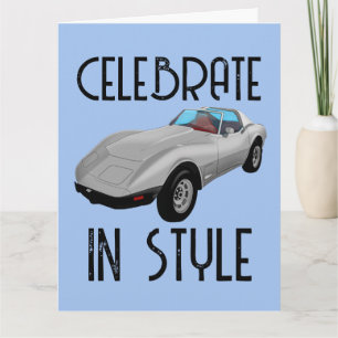 スポーツカークラシック誕生日カード カード