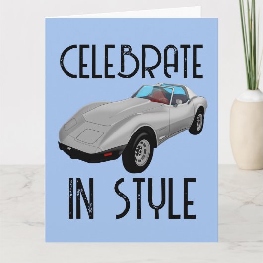 スポーツカークラシック誕生日カード カード (正面)