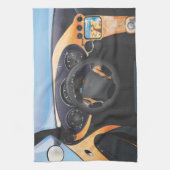 スポーツカーダッシュボード キッチンタオル (縦)