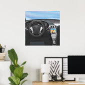 スポーツカーダッシュボード ポスター (ホームオフィス)