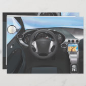 スポーツカーダッシュボード 招待状 (正面/裏面)