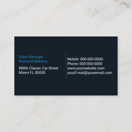 スポーツカーディーラーの名刺 名刺 (裏面)