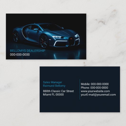 スポーツカーディーラーの名刺 名刺 (正面/裏面)