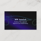 スポーツカーディーラー、スタイル設定された青いロゴ 名刺 (正面)