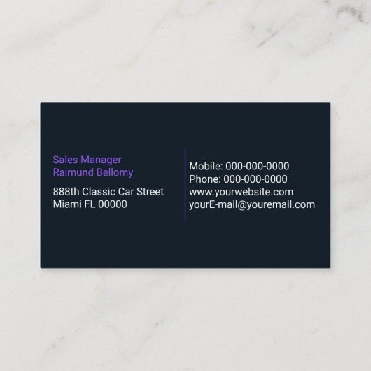 スポーツカーディーラー 名刺 (裏面)