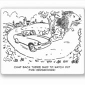 スポーツカードライバーとヘッジホグスマンガ。 シール (正面)