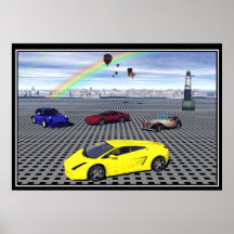 スポーツカーバルーン抽象芸術