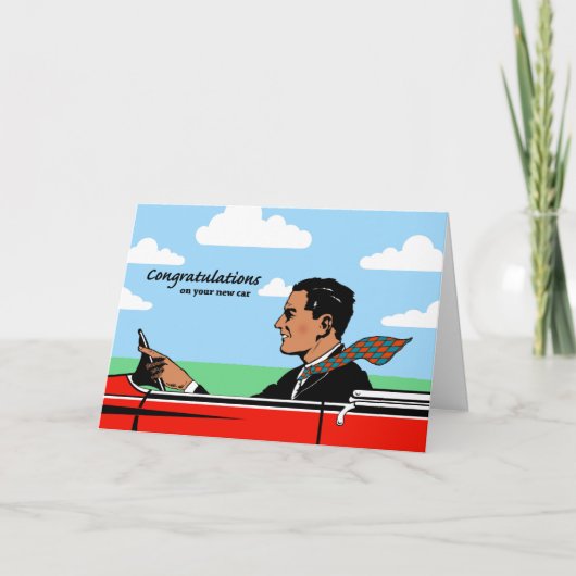 スポーツカーパパ新車おめでとう カード (正面)
