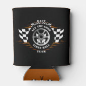 スポーツカーレーシングチーム市松模様にフラッグフレイムスPro 缶クーラー (裏面)