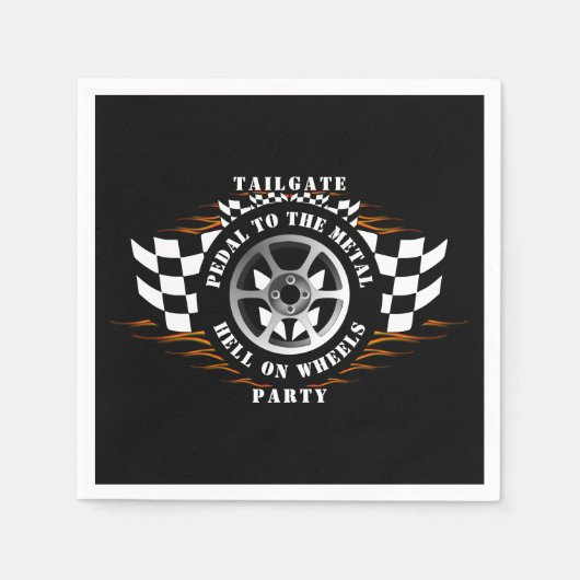スポーツカーレーシングテールゲートパーティーレース日用品 スタンダードカクテルナプキン (正面)