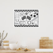 スポーツカーレーシングドライバーボーイズDIYカラーリングポスター ポスター (キッチン)