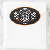 スポーツカーレーシングヘルオンホイールレーサーヘルメット 楕円形シール (バッグ)