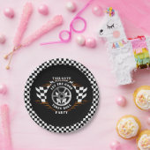 スポーツカーレーシング市松模様にパーティーテールゲート用品 ペーパープレート (パーティー)