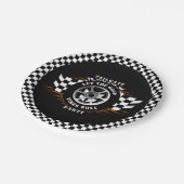 スポーツカーレーシング市松模様にパーティーテールゲート用品 ペーパープレート (アングル)