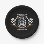 スポーツカーレースおもしろいパーティーお祝い用品 ペーパープレート (正面)