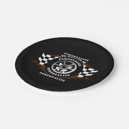 スポーツカーレースおもしろいパーティーお祝い用品 ペーパープレート (アングル)