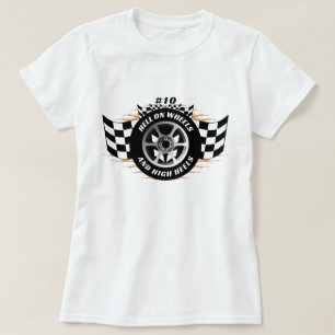スポーツカーレース地獄オンホイール&ハイヒール#10 Tシャツ